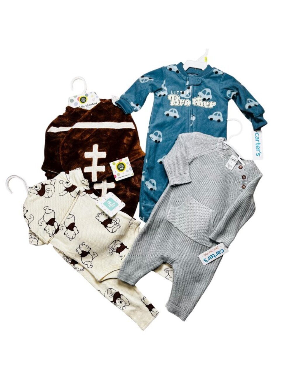 NWT Boy 0-3 Months Set of 4 Items Wrap Baby Football
